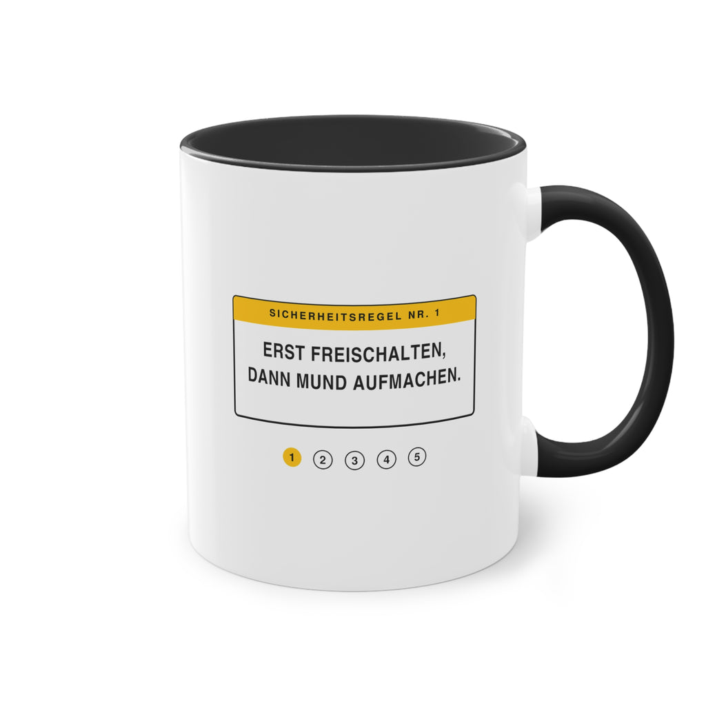Erst freischalten, dann Mund aufmachen · Elektriker Tasse