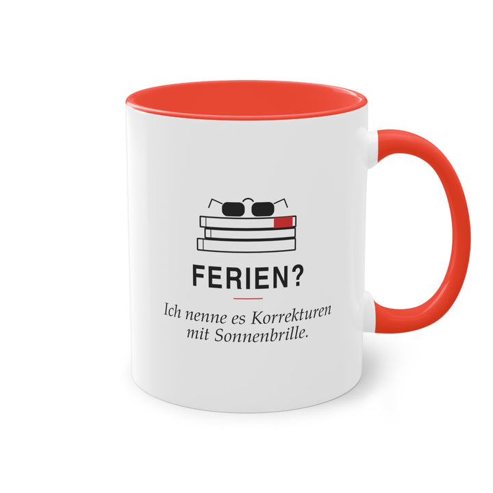 Ferien? Korrekturen mit Sonnenbrille