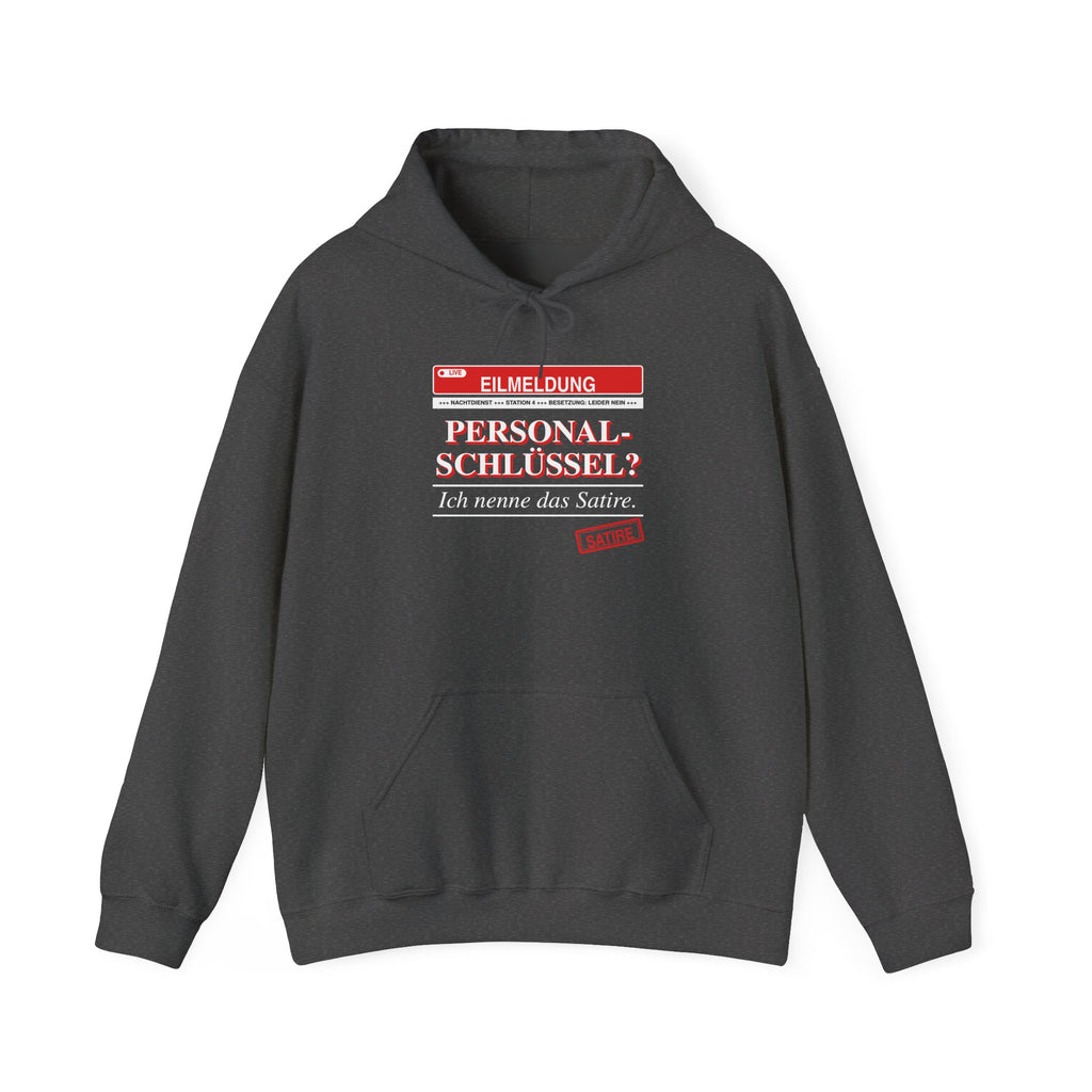 Personalschlüssel? Ich nenne das Satire · Pflege Hoodie