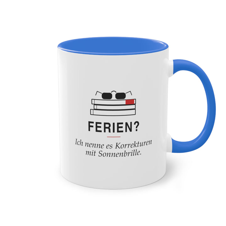 Ferien? Korrekturen mit Sonnenbrille